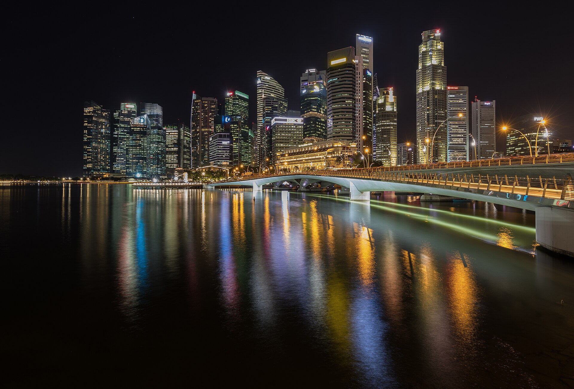 Singapore Central Business District skyline along the Marina Bay waterfront